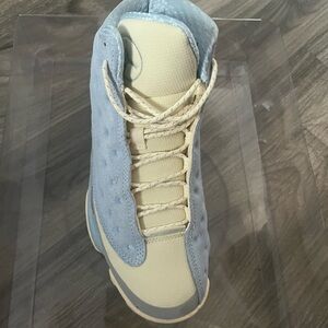 Big Kid Size US7 Jordan Air Retro 13 in Celestine Blue and Tan